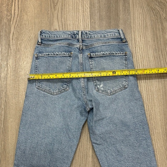 AGOLDE Women’s Sz 25 Jeans Nico High Rise Slim Distressed Denim Blue Button Fly - Picture 15 of 15